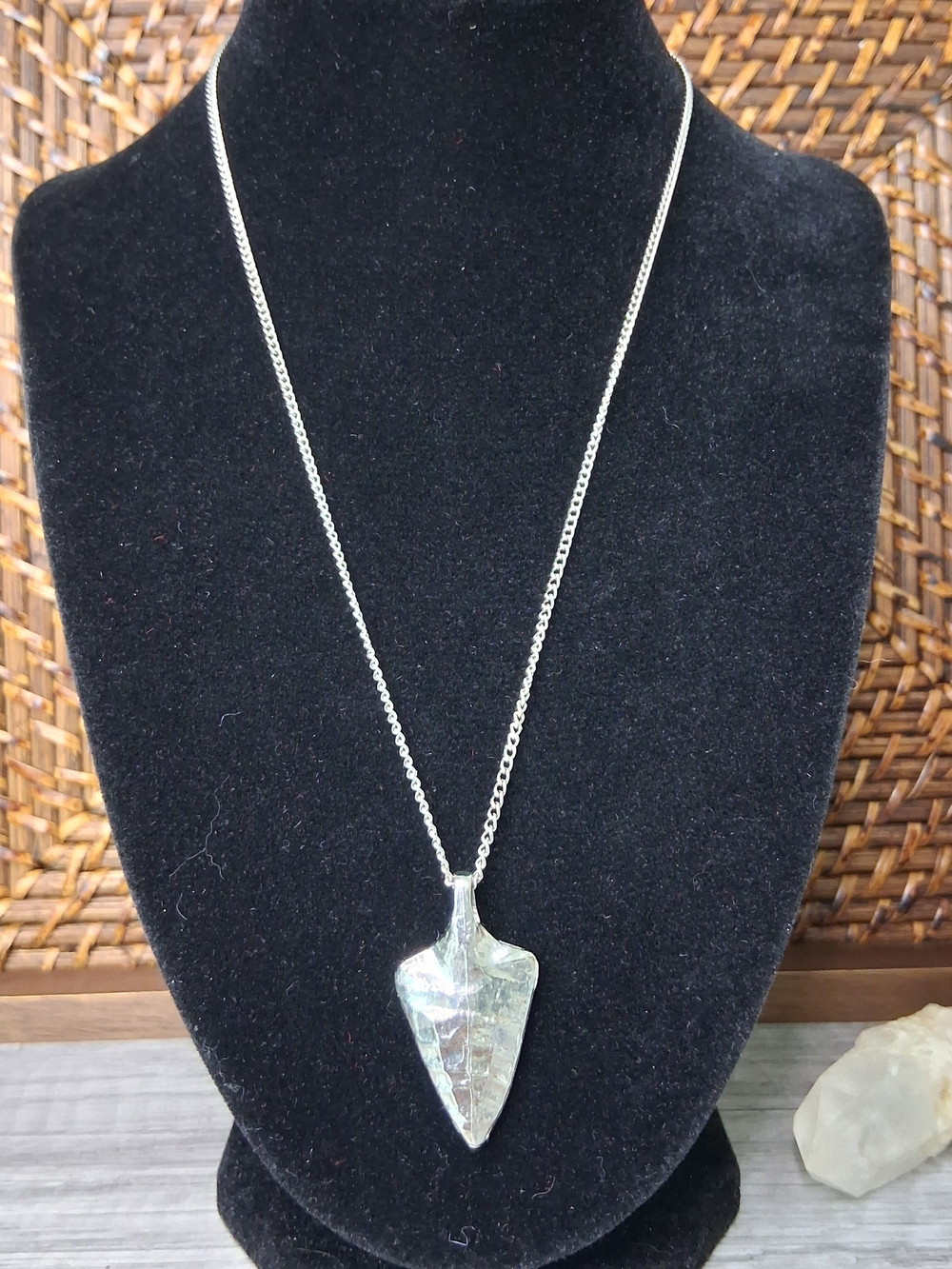 Silver Arrowhead Pendant Necklace